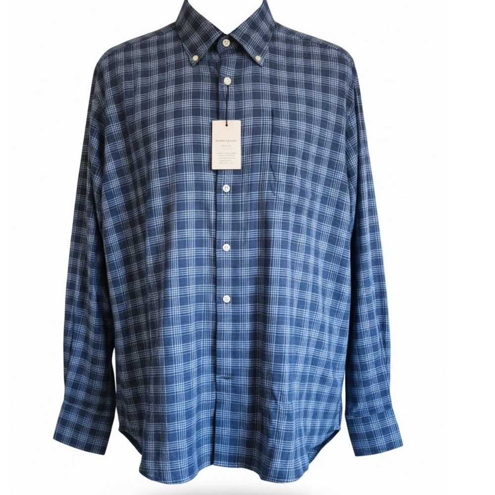 Peter Millar Men's XL Galaxy Blue Plaid Long Slv‎ Button Down Shirt NWT RV $160